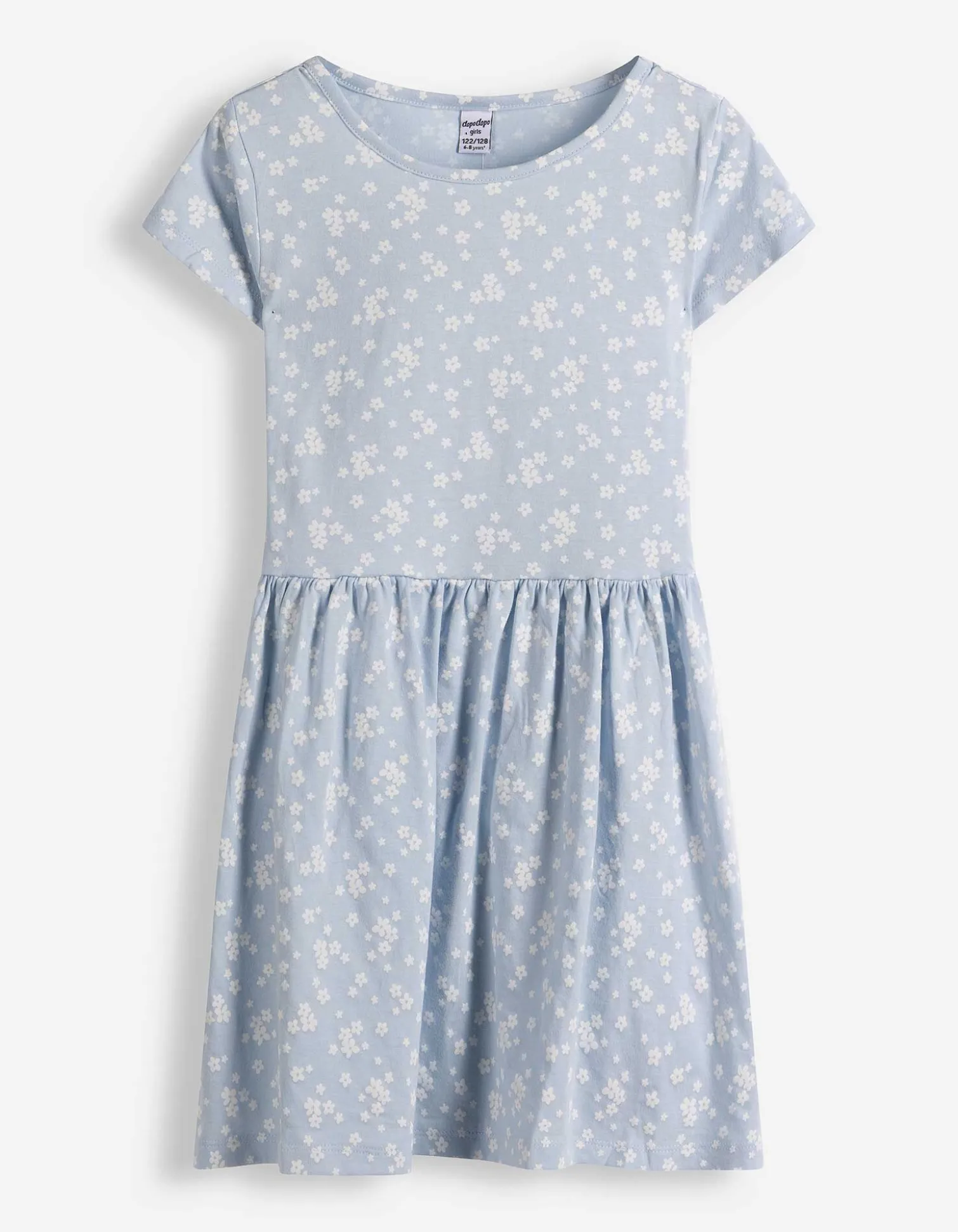 Kleid - Allover-Muster - hellblau
