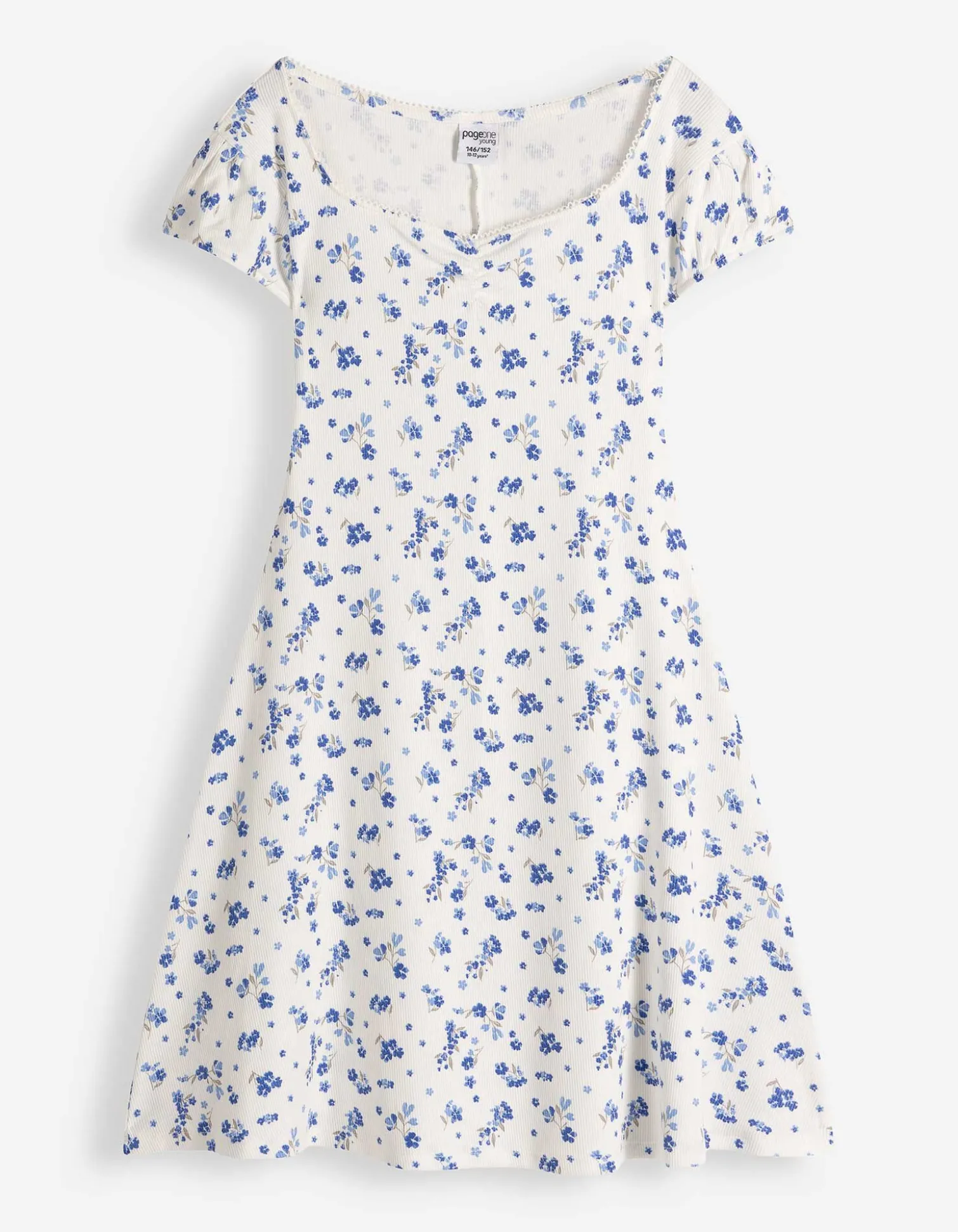 Kleid - Allover-Muster - weiß
