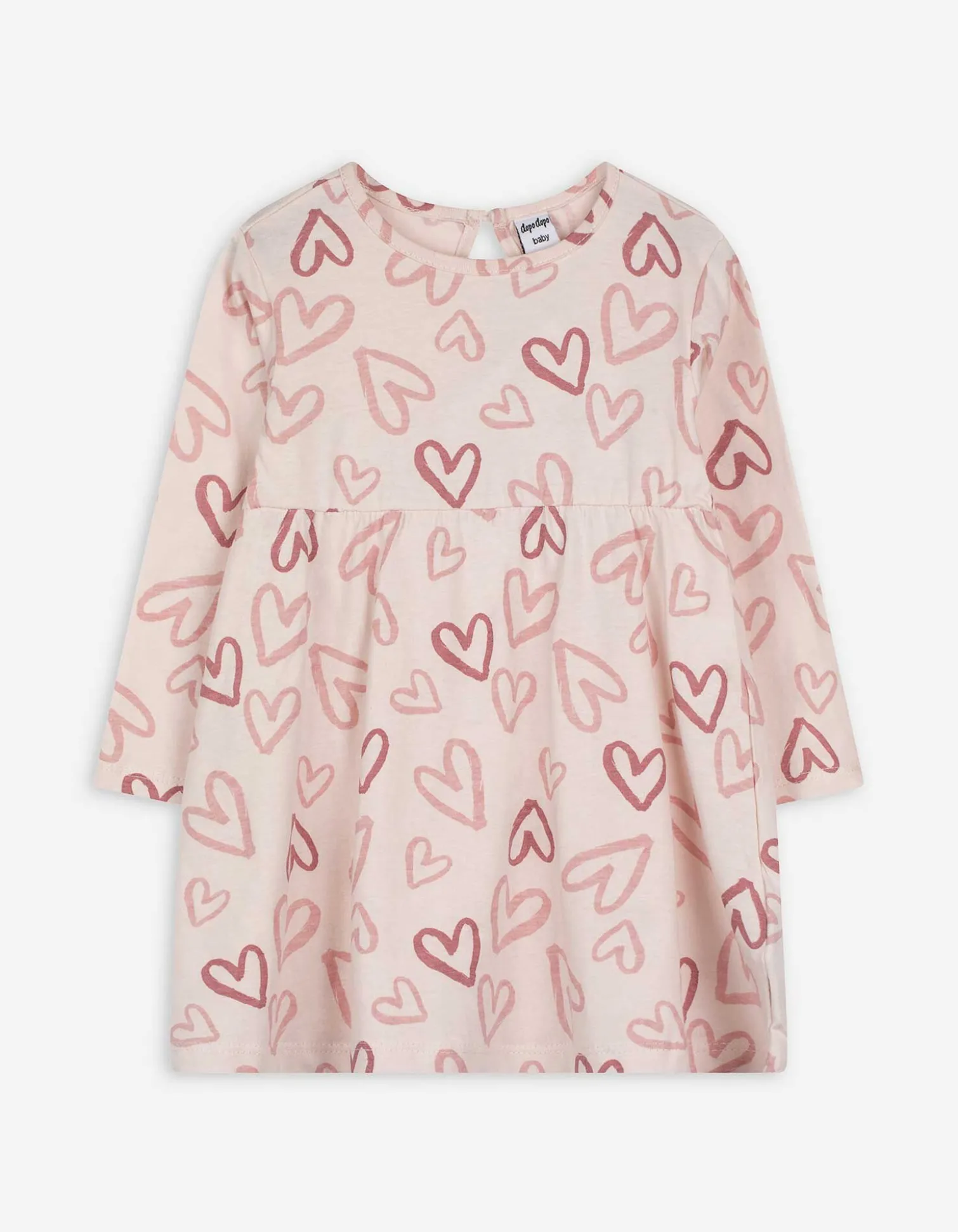 Kleid - Allover-Print - rosa