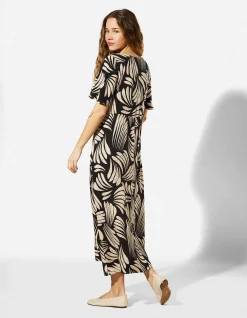 Kleid - Allover-Print - schwarz