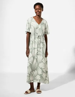 Kleid - Allover-Print - türkis
