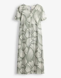 Kleid - Allover-Print - türkis