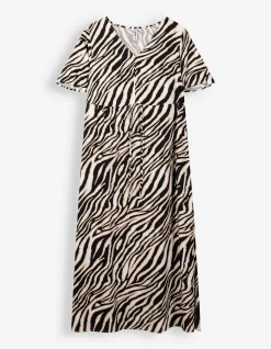 Kleid - Allover-Print - weiß