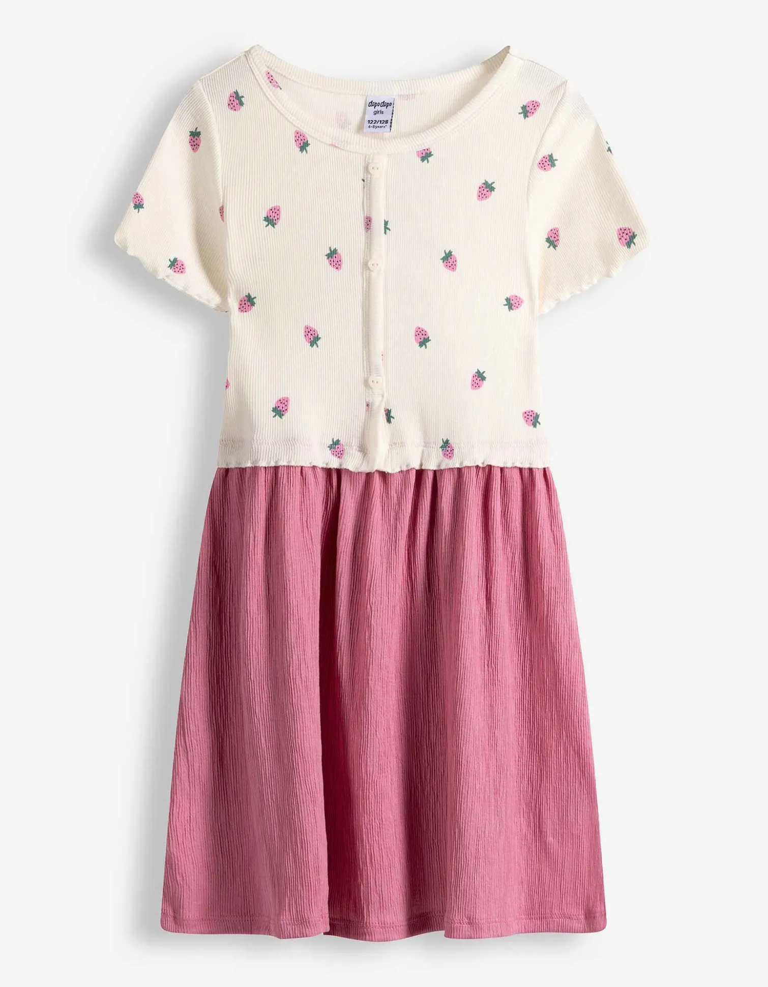 Kleid - Allover-Print - weiß