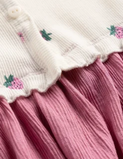 Kleid - Allover-Print - weiß
