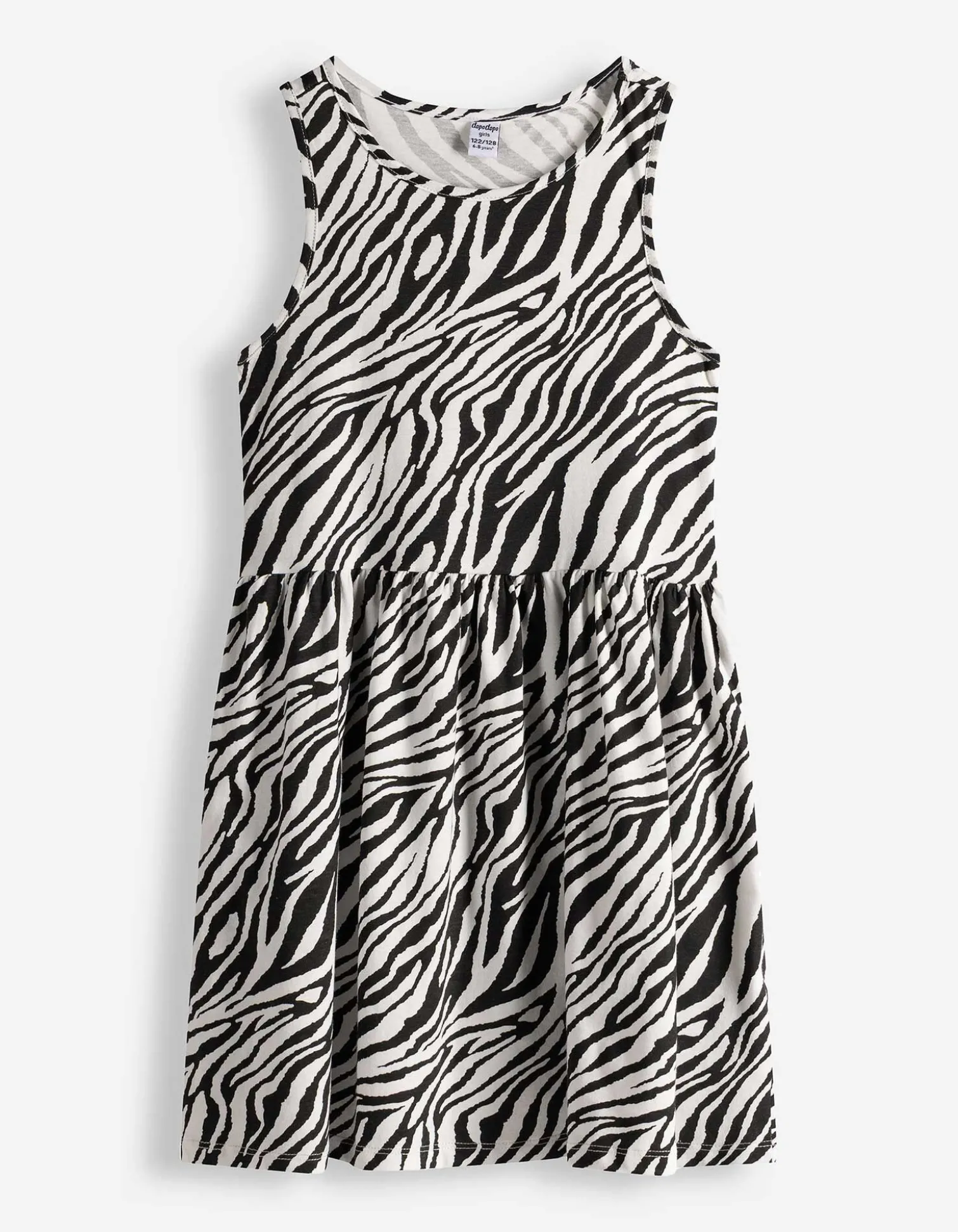 Kleid - Allover-Print - weiß
