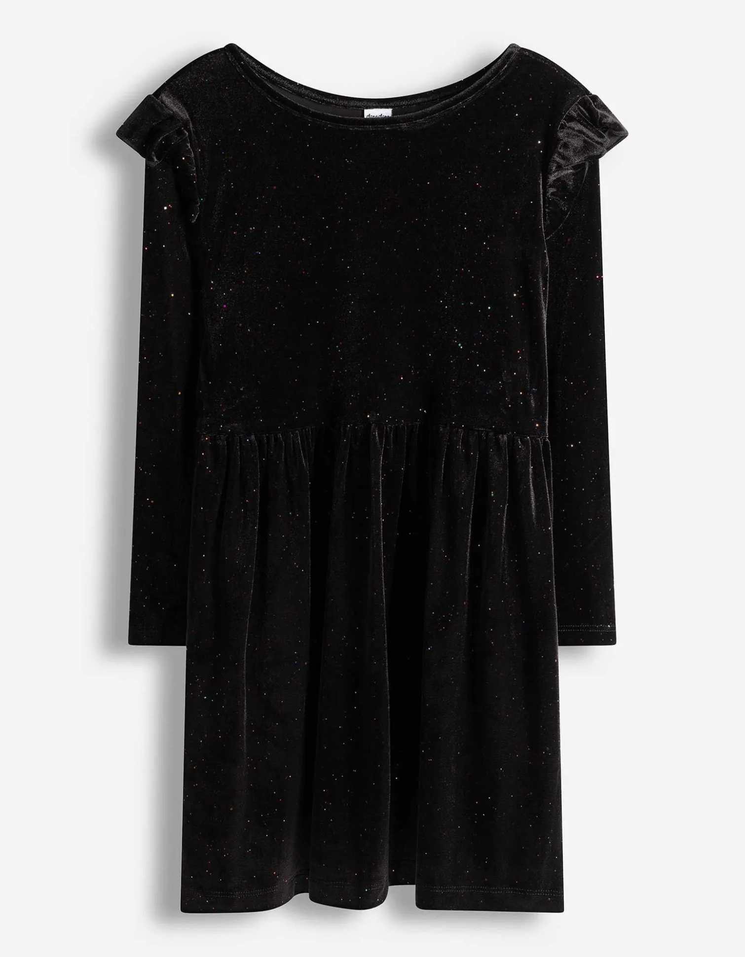 Kleid - Glitzerstoff - schwarz