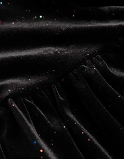 Kleid - Glitzerstoff - schwarz
