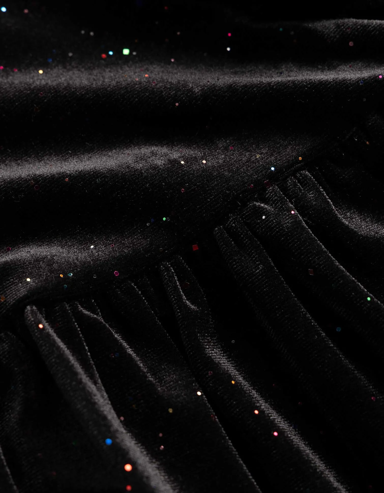 Kleid - Glitzerstoff - schwarz