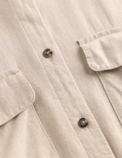 Kleid - Leinen-Optik - Beige