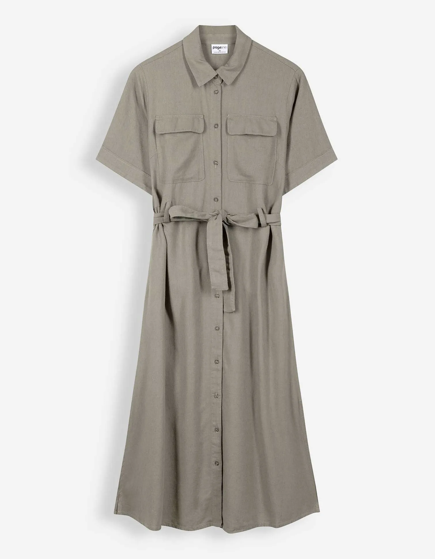 Kleid - Leinen-Optik - grün