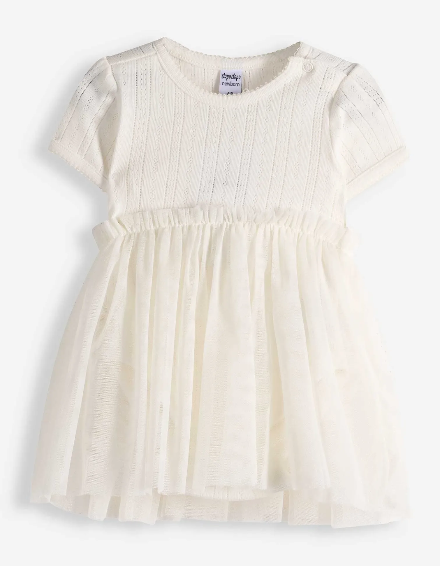Kleid - Pointelle - weiß