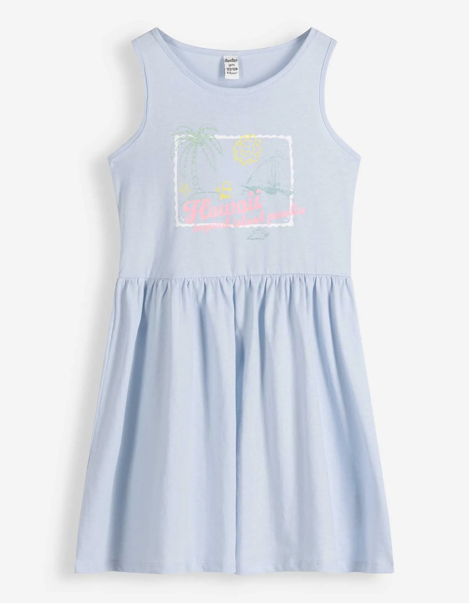 Kleid - Print - hellblau