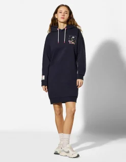 Kleid - Rückenprint - dunkelblau