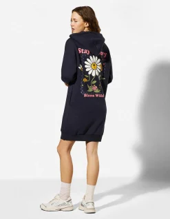 Kleid - Rückenprint - dunkelblau