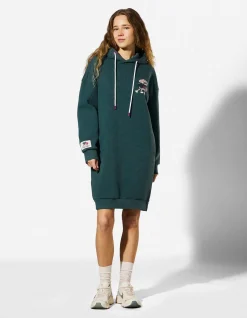Kleid - Rückenprint - türkis