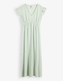 Kleid - Ärmel mit Volants - grün