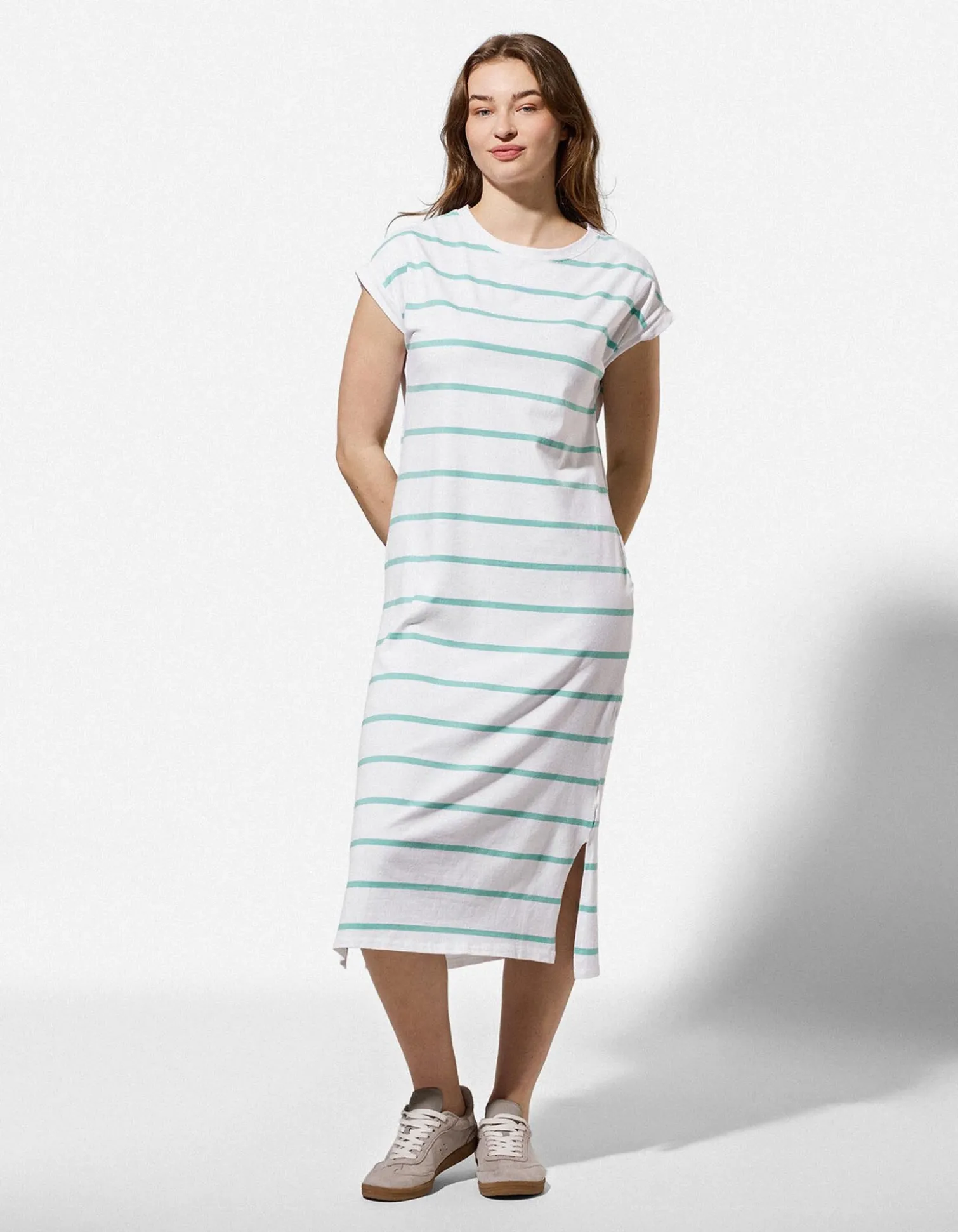 Kleid - Streifen - weiß