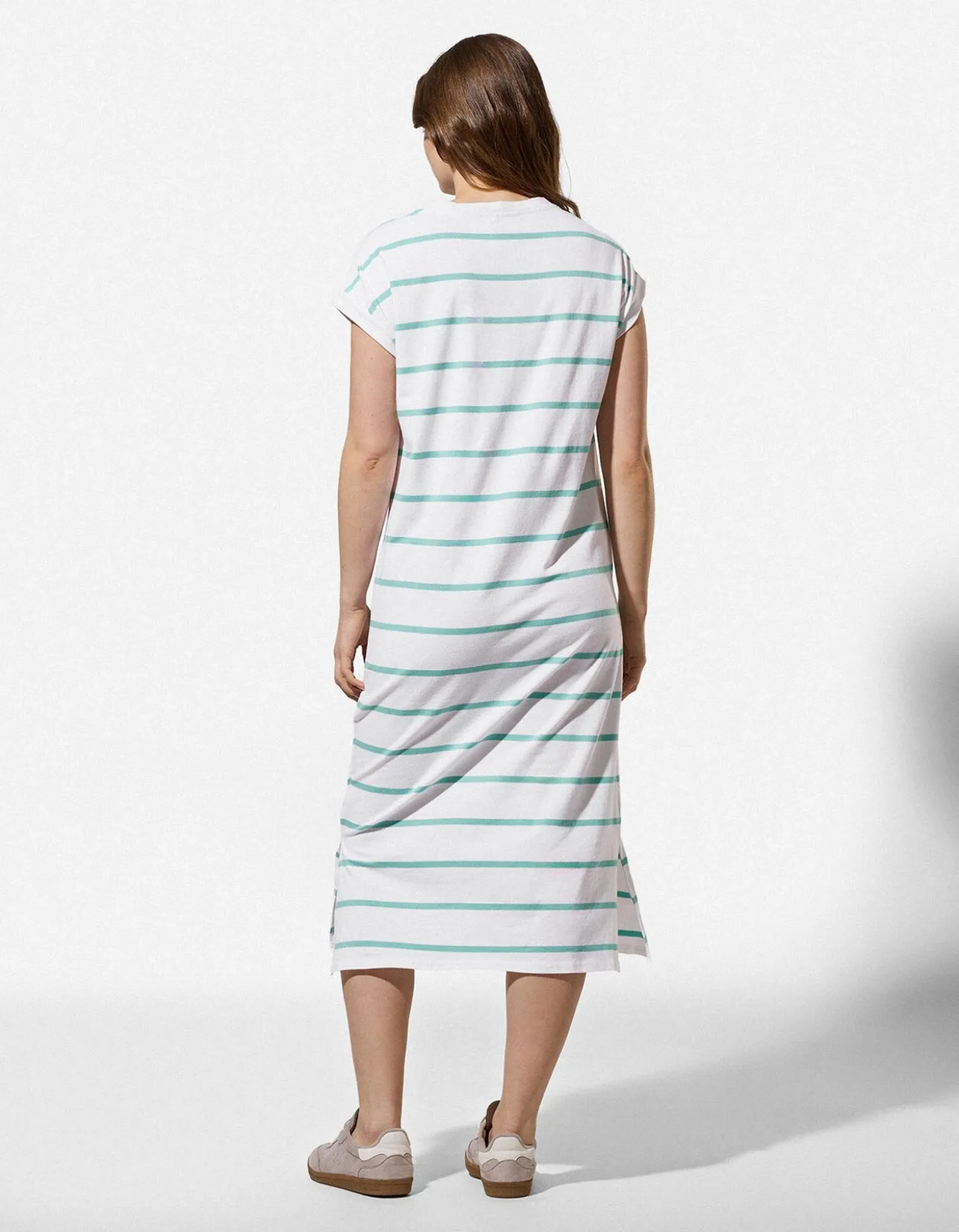 Kleid - Streifen - weiß