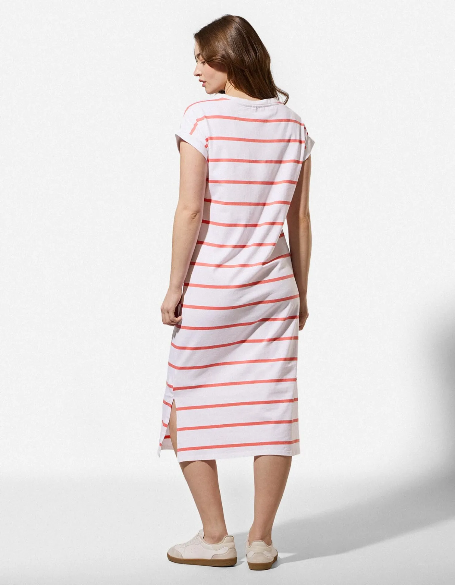 Kleid - Streifen - weiß