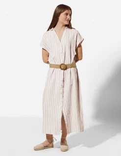 Kleid - Streifen - weiß
