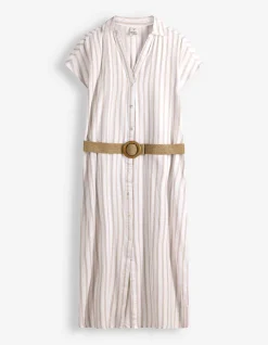 Kleid - Streifen - weiß