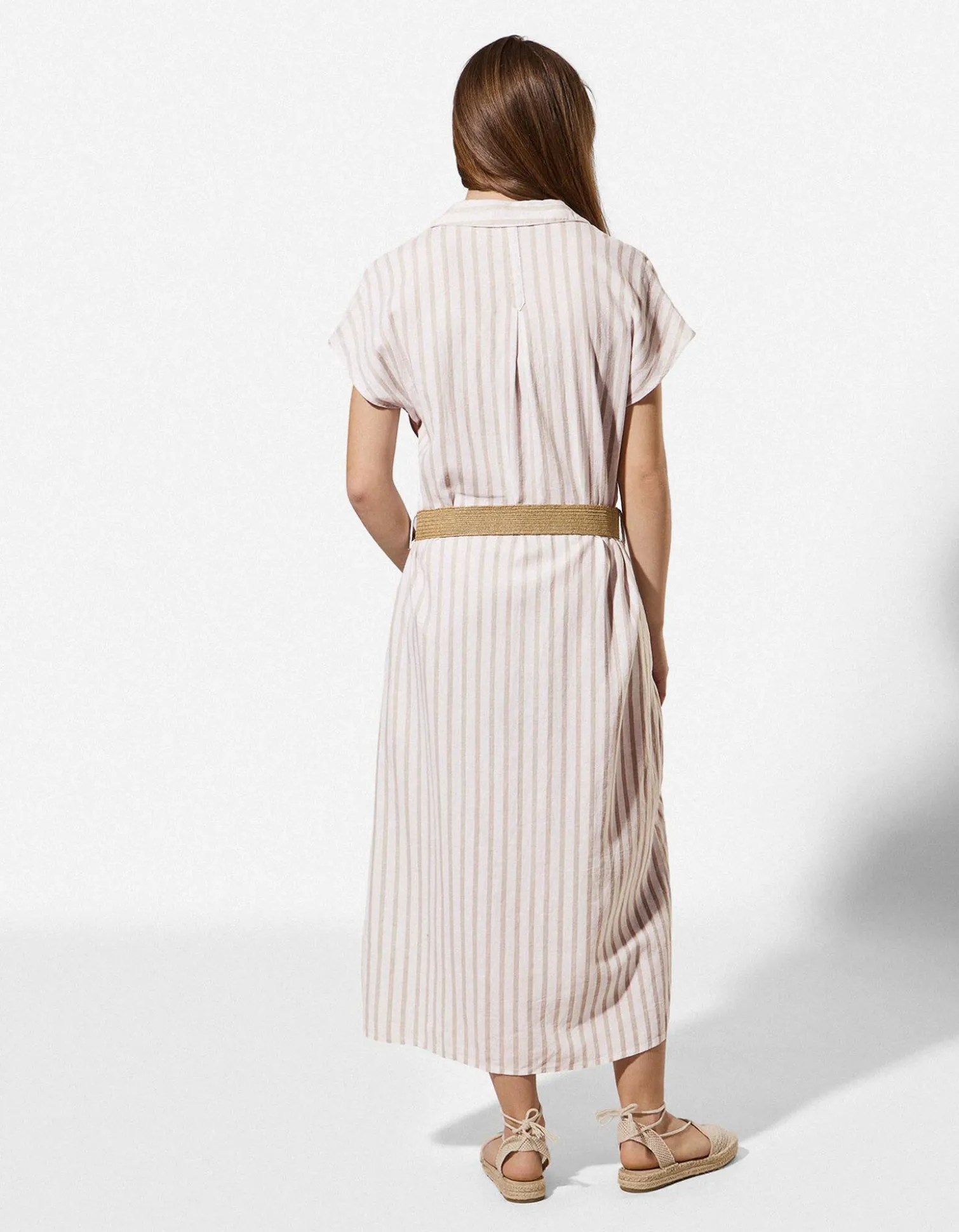 Kleid - Streifen - weiß