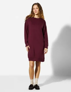 Kleid - Sweat - dunkelrot