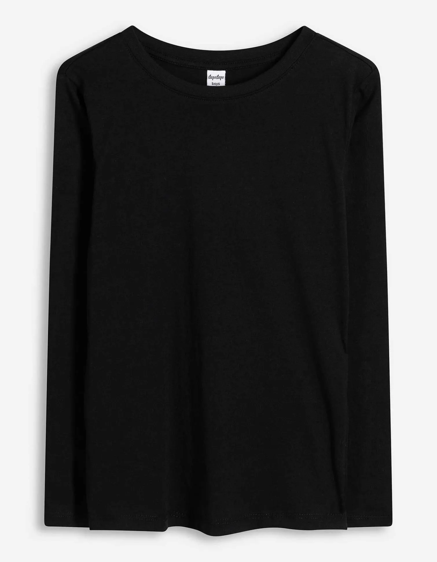 Langarmshirt - Baumwolle - schwarz