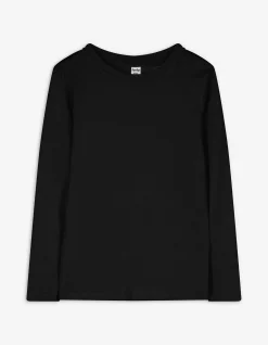 Langarmshirt - Baumwolle - schwarz