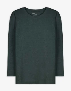 Langarmshirt - Baumwolle - dunkelgrün