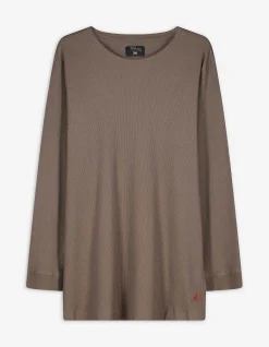 Langarmshirt - Baumwolle - beige