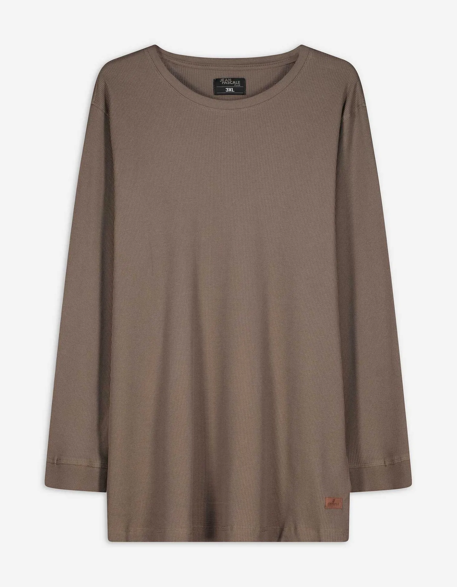 Langarmshirt - Baumwolle - beige