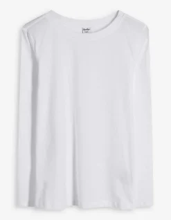 Langarmshirt - Baumwolle - weiß