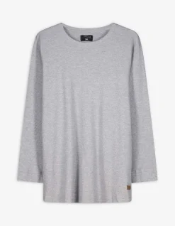 Langarmshirt - Baumwolle - grau