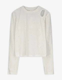 Langarmshirt - Cut-Outs - weiß