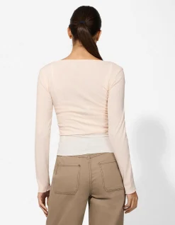 Langarmshirt - Double-Layer-Look - rosa