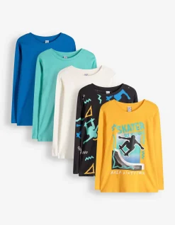 Langarmshirt - 5er-Pack