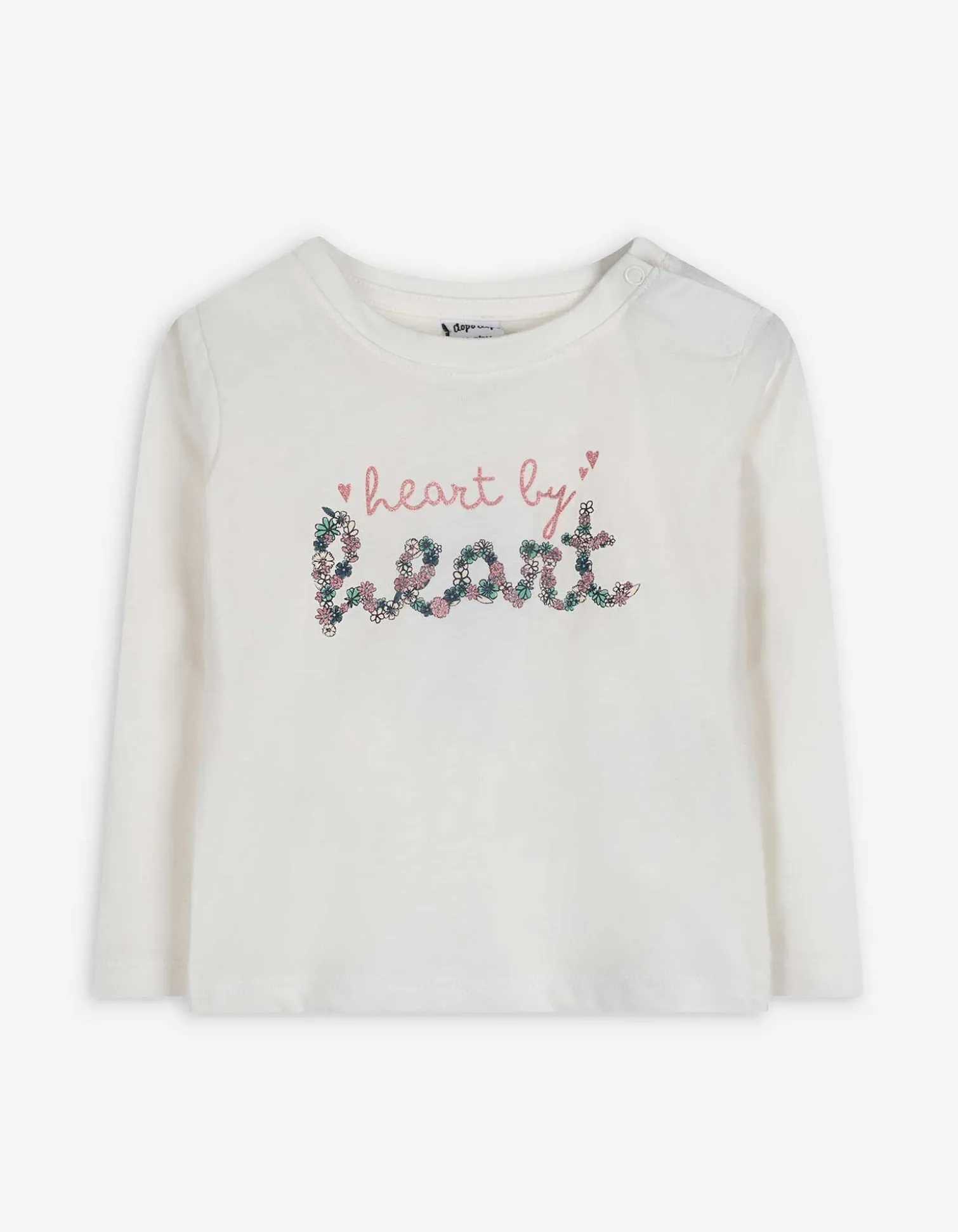 Langarmshirt - Glitzerprint - weiß
