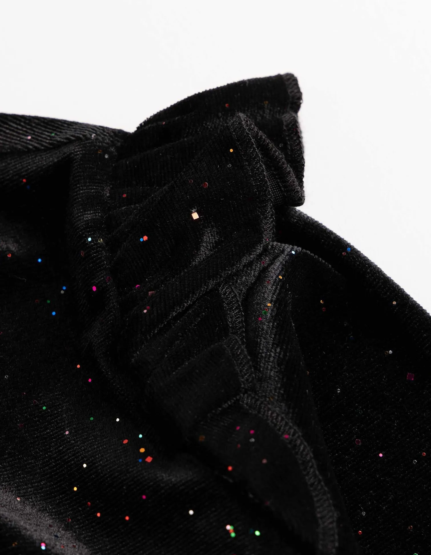 Langarmshirt - Glitzerstoff - schwarz
