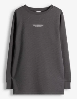 Langarmshirt - Oversized Fit - dunkelgrau