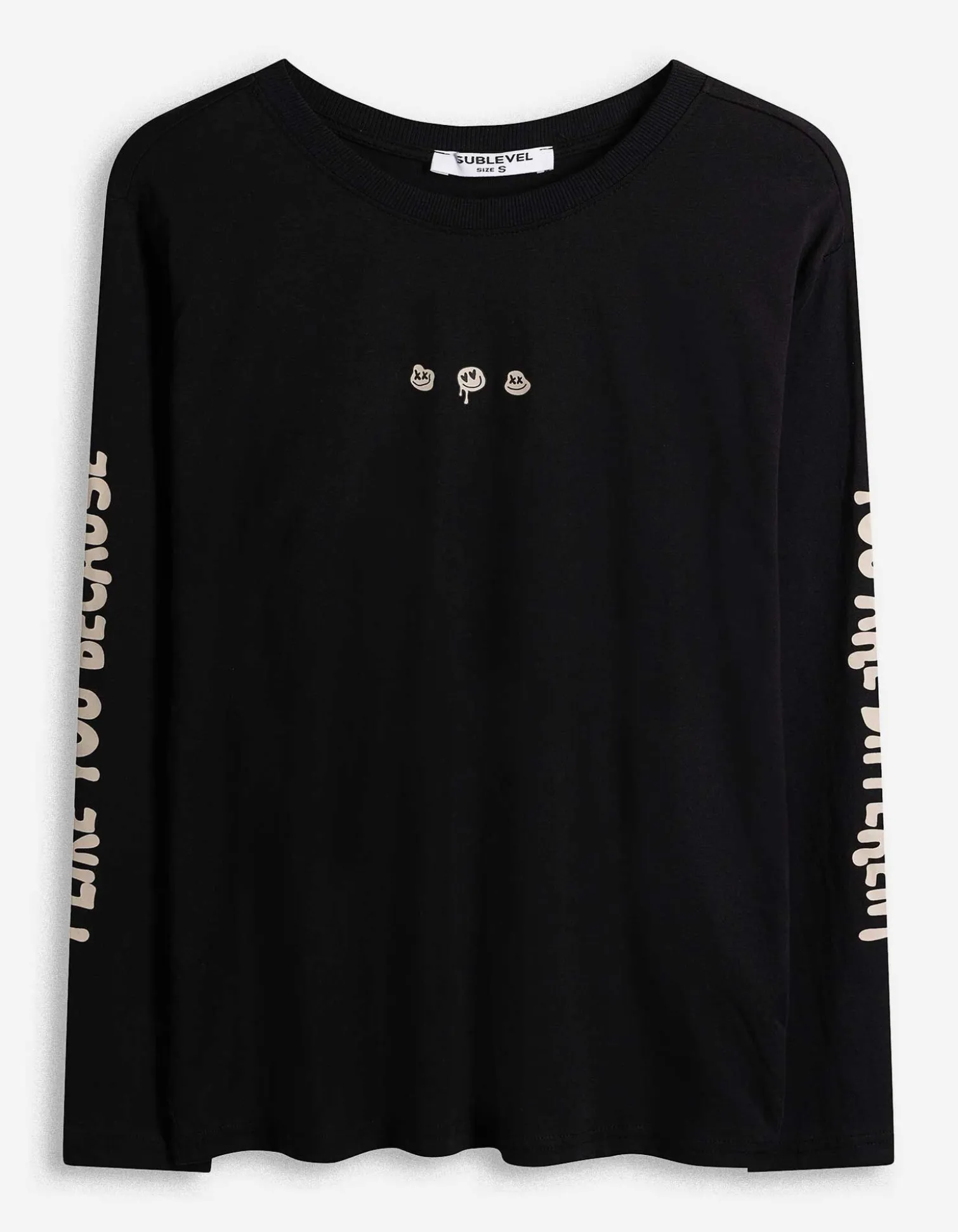 Langarmshirt - Rückenprint - dunkelgrau