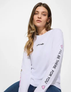 Langarmshirt - Rückenprint - weiß