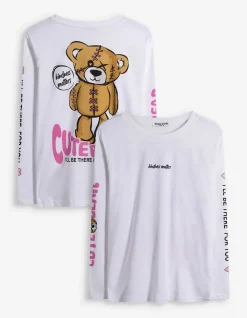 Langarmshirt - Rückenprint - weiß