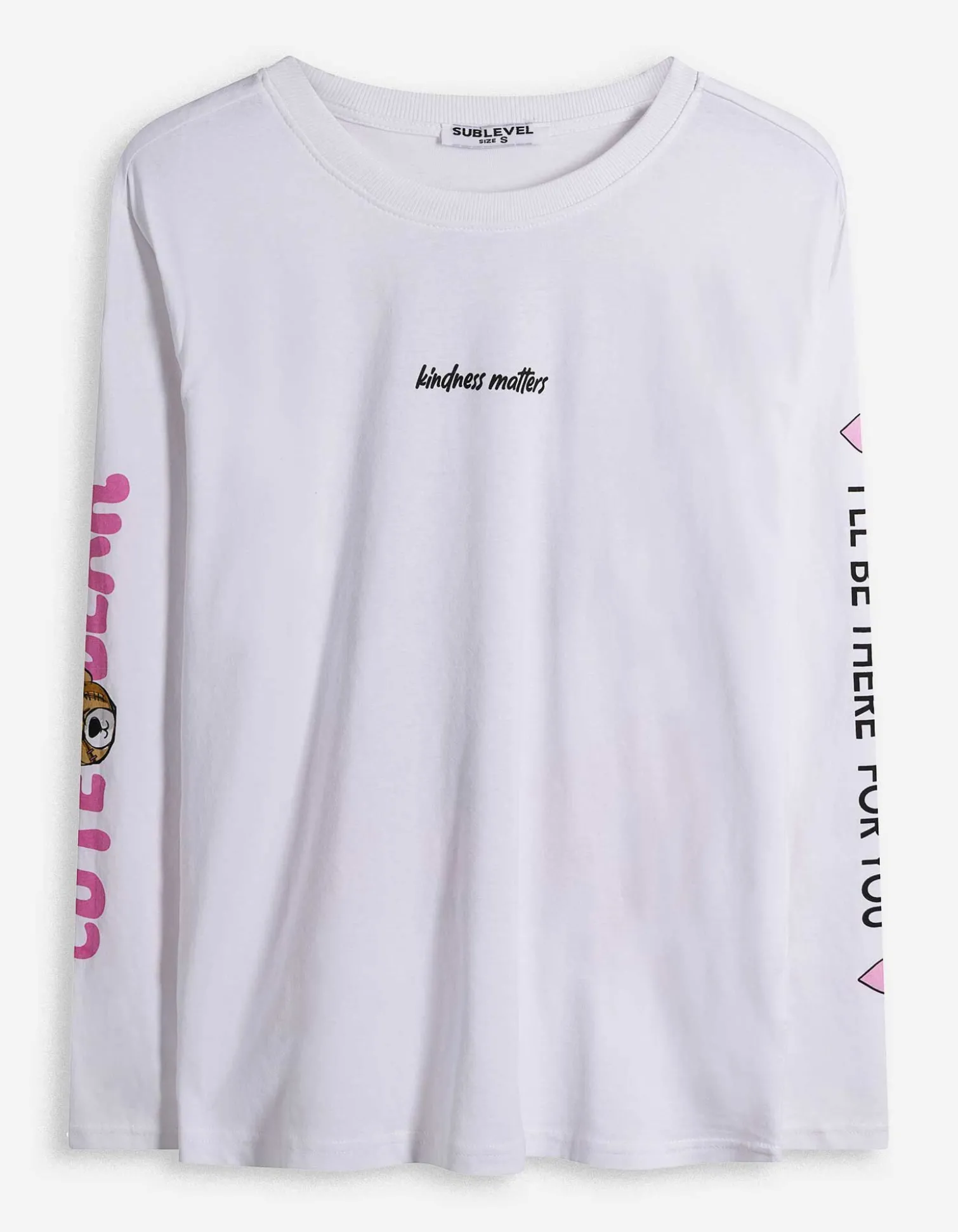 Langarmshirt - Rückenprint - weiß