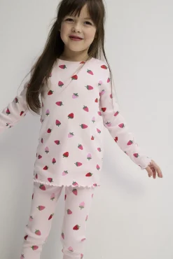 Langarmshirt - Rippenstruktur - rosa