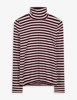 Langarmshirt - Rollkragen - weiß