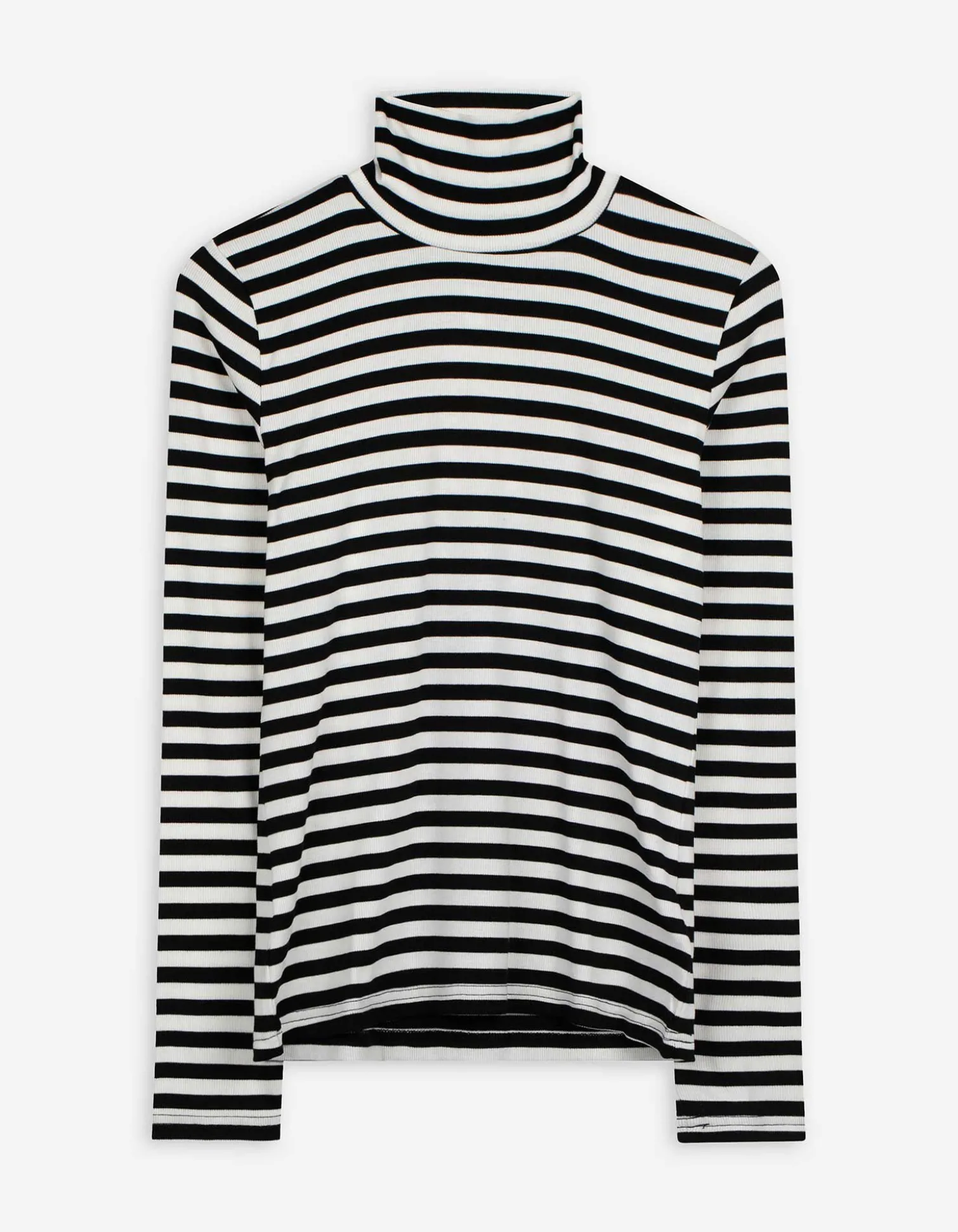 Langarmshirt - Rollkragen - weiß
