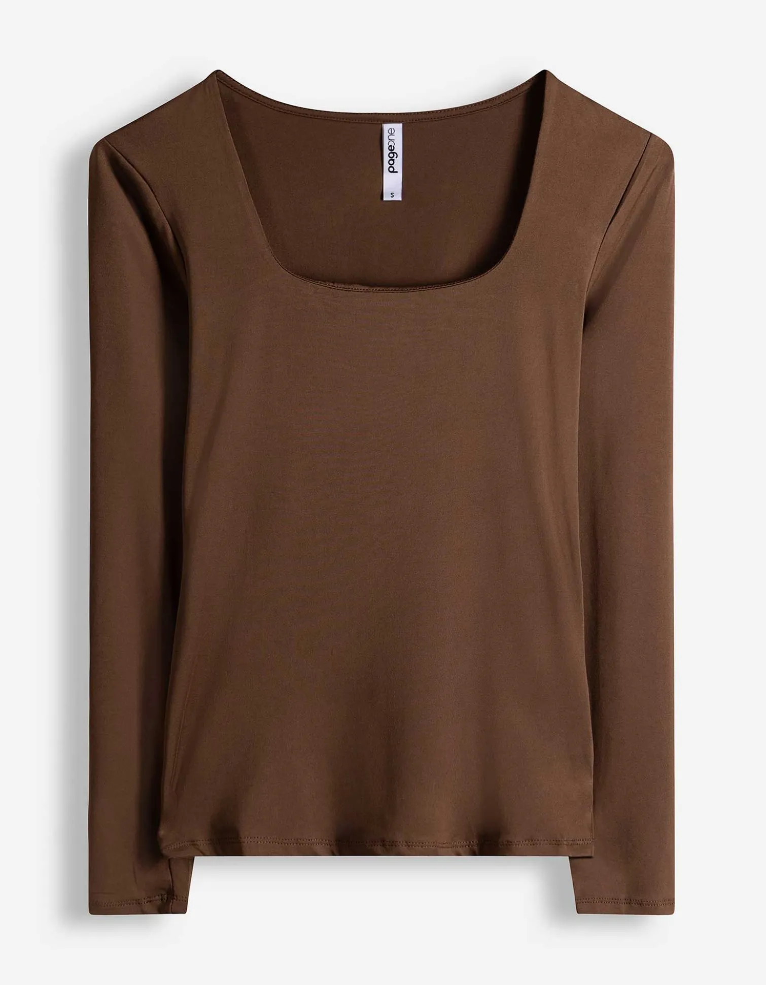 Langarmshirt - Slim Fit - braun