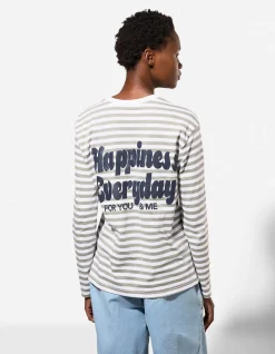 Langarmshirt - Streifen - grün